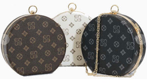 Monogram round clutch