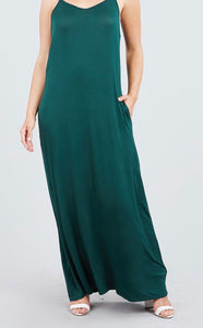 V-Neck side pocket maxi