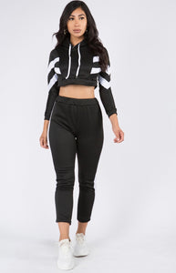 Crop hoodie jogger set