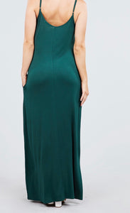 V-Neck side pocket maxi