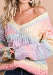 Tie Dye V Neck Sweater