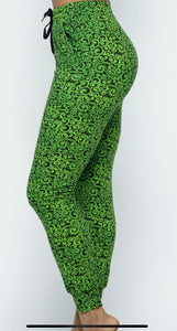 Green print joggers